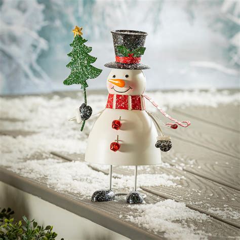 metal snowman statues